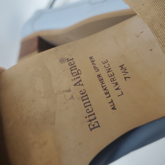 Etienne Aigner Vintage Women's Stella Blue Leather Penny Loafers Sz 7.5 Preppy - Picture 12 of 13